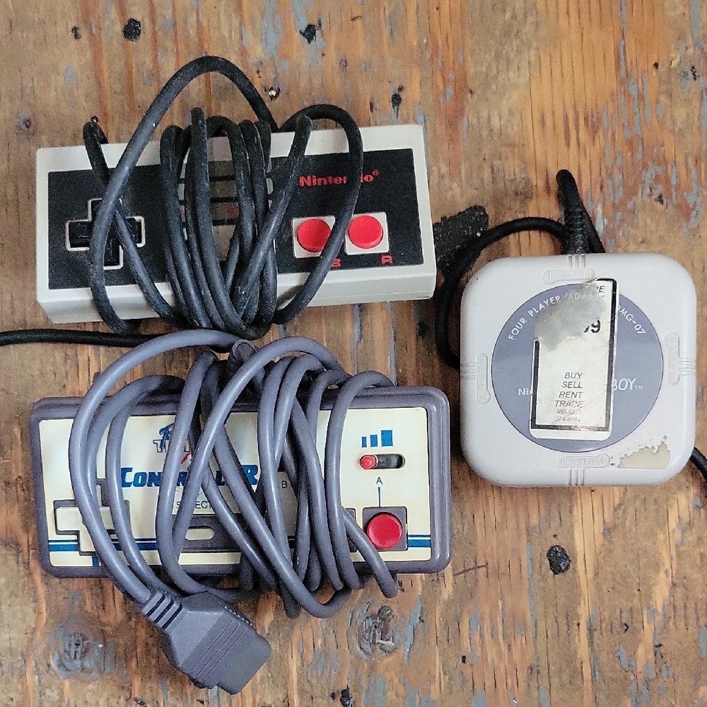 Nintendo Retro Controllers - Black, Gray, and Red